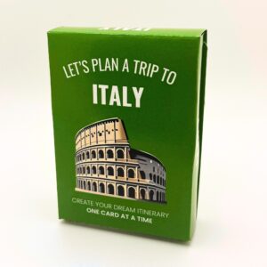 Let's Plan a Trip to Italy Card Game Box - Isometric
